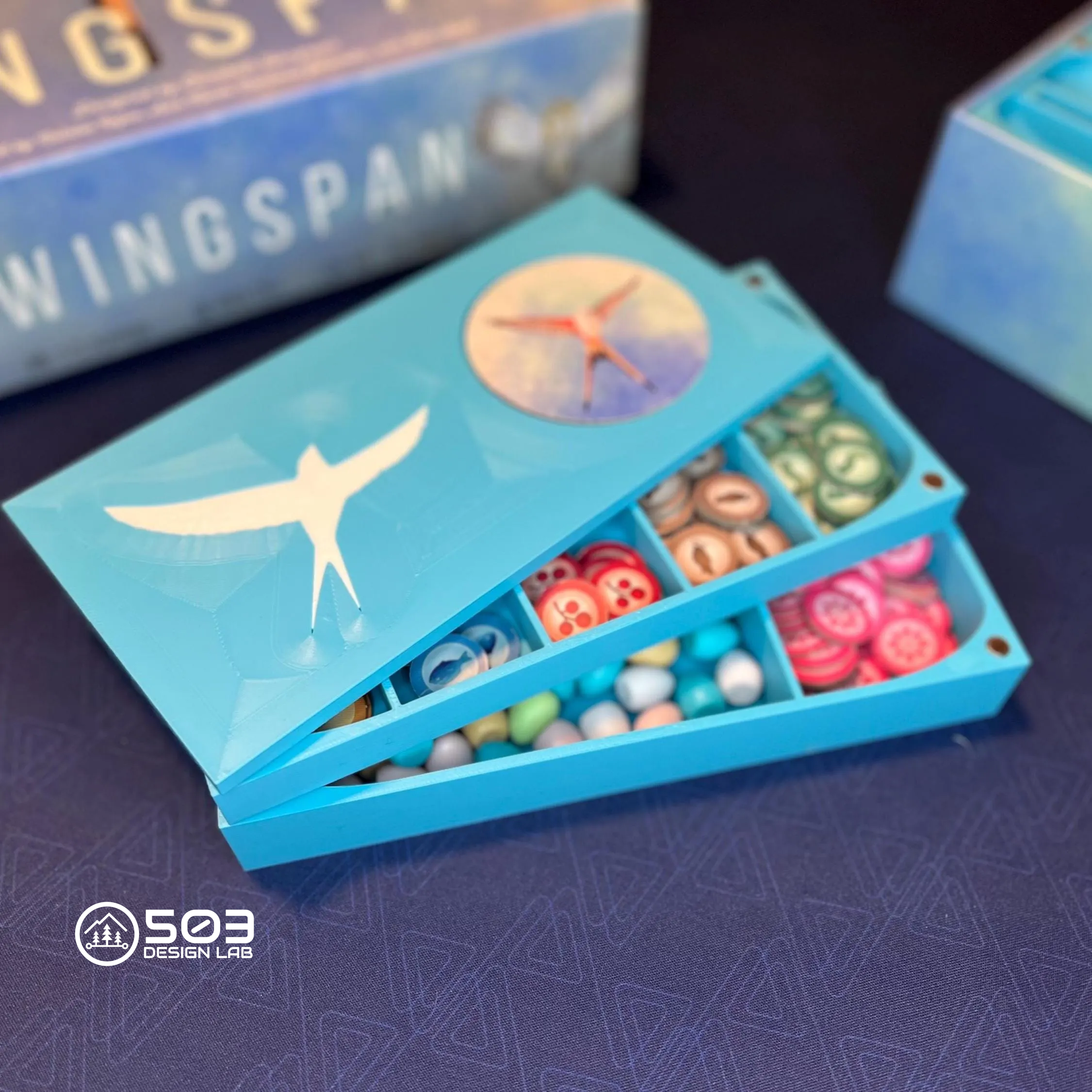 Wingspan Resource Tray Organizer and Storage Magnetic Lid